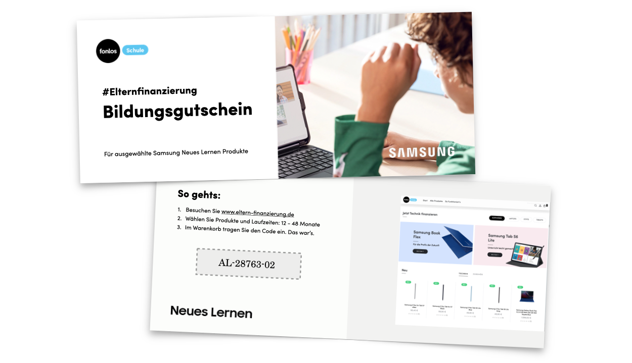 fonlos® Schule: Der Elternfinanzierung-Shop ist online.